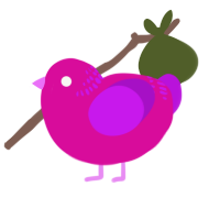 A fuchsia and amethyst chicken with a neck-band pattern