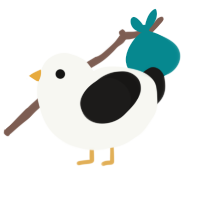 A white and sable chicken