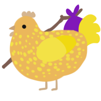 A honey and yellow chicken with a speckle pattern