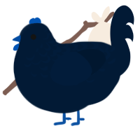 A tumblr chicken with a half-lace pattern