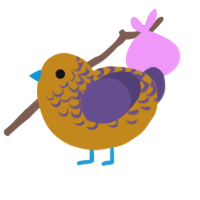 A ochre and overcast chicken with a half-lace pattern