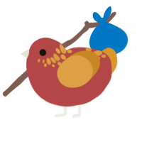 A red and orange chicken with a neck-speckle pattern