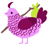 A lavender and wine chicken with a lace pattern