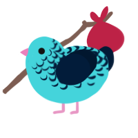 A aqua and tumblr chicken with a half-lace pattern