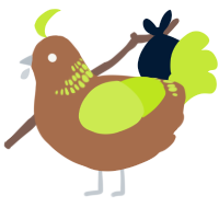 A brown and lime chicken with a neck-band pattern