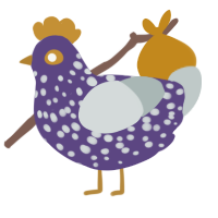 A overcast and silver chicken with a speckle pattern