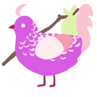 A orchid and rose chicken with a half-lace pattern