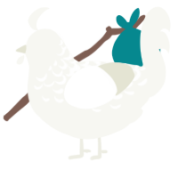 A white chicken with a half-lace pattern