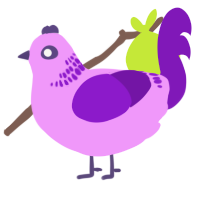 A lavender and violet chicken with a neck-band pattern