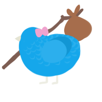 A sky chicken with a half-lace pattern