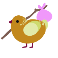 A ochre and lemon chicken with a neck-band pattern