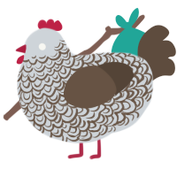 A mist and bark chicken with a double-lace pattern