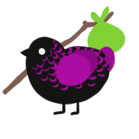 A black and plum chicken with a half-lace pattern