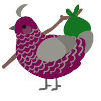 A wine and ash chicken with a lace pattern