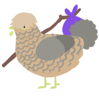 A beige and ash chicken with a lace pattern