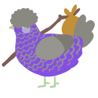 A blurple and ash chicken with a lace pattern