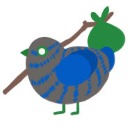 A grey and ultramarine chicken with a bar pattern
