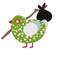 A chartreuse and mist chicken with a speckle pattern
