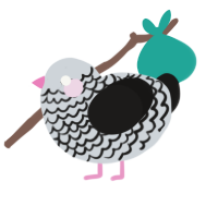 A mist and sable chicken with a lace pattern