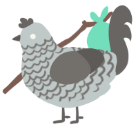 A silver and grey chicken with a lace pattern