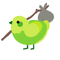 A grass and lime chicken with a head pattern