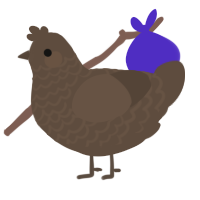 A bark chicken with a lace pattern