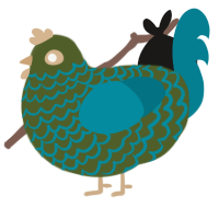 A olive and sea chicken with a lace pattern