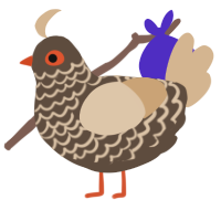 A bark and beige chicken with a lace pattern