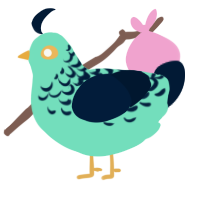 A mint and tumblr chicken with a half-lace pattern