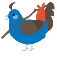 A sapphire and bark chicken with a half-lace pattern
