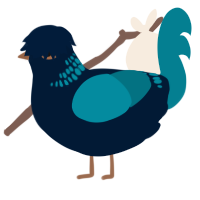 A tumblr and sea chicken with a neck-band pattern