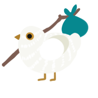 A white chicken with a bar pattern