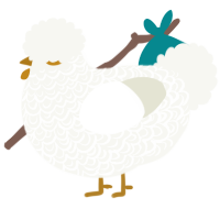 A white chicken with a double-lace pattern