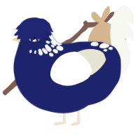 Lady Navy, a navy and white chicken with a neck-speckle pattern