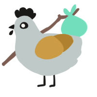 A silver and gold chicken