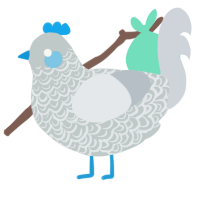 A silver and mist chicken with a double-lace pattern