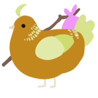 A ochre and lemon chicken with a neck-band pattern