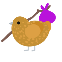 A gold and orange chicken with a speckle pattern