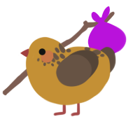 A gold and bark chicken with a neck-speckle pattern