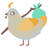 A silver and honey chicken with a lace pattern