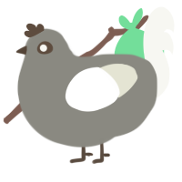 A ash and white chicken