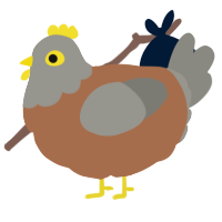 A brown and ash chicken with a head pattern