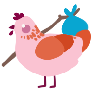 A rose and vermilion chicken with a neck-speckle pattern