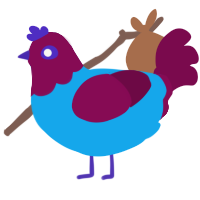 A sky and wine chicken with a head pattern