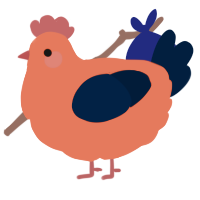 A vermilion and tumblr chicken