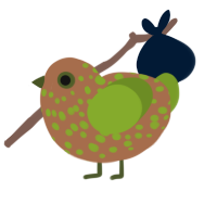 A brown and chartreuse chicken with a speckle pattern