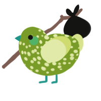 A chartreuse and lemon chicken with a speckle pattern