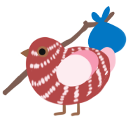 A red and rose chicken with a bar pattern