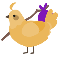 A honey chicken with a head pattern