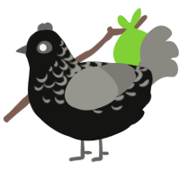 A black and ash chicken with a half-lace pattern